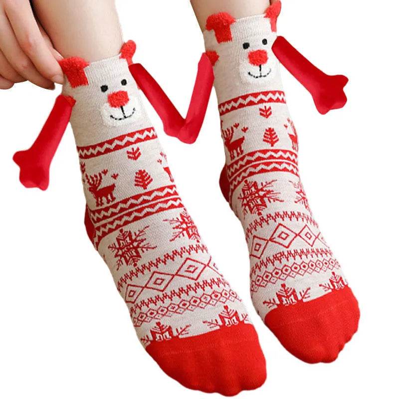 Hand Holding Couple Magnetic Handle Christmas Stockings - EX-STOCK Canada