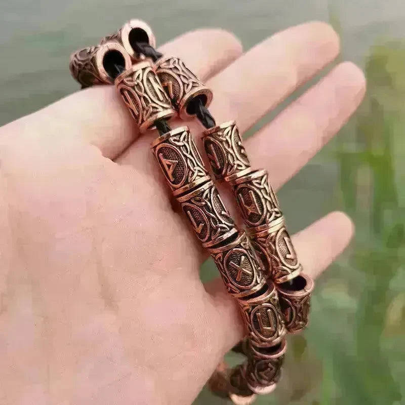 Set Of Viking Rune Bead Bracelets Gothic Bracelets - EX-STOCK CANADA