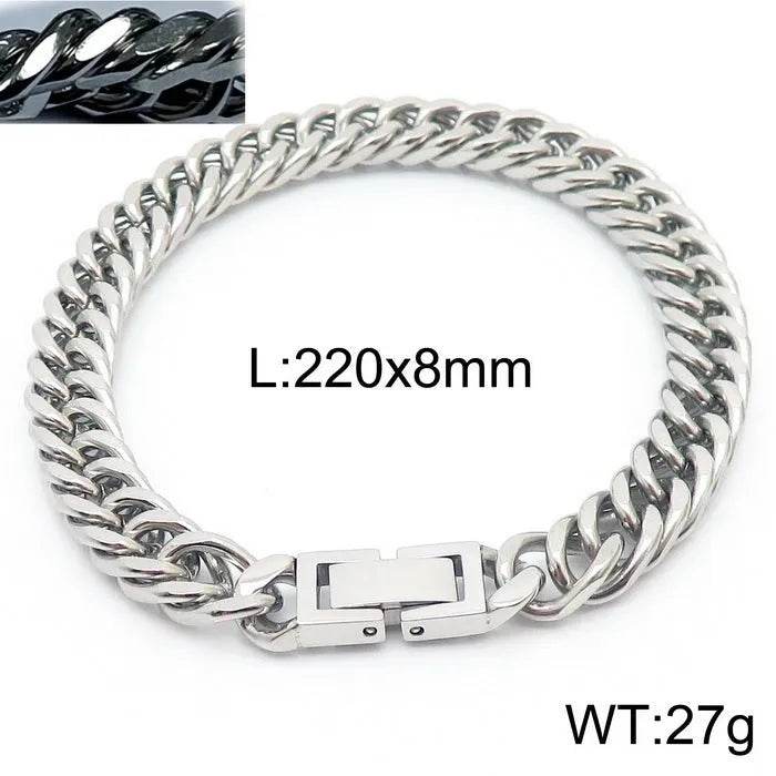 Cuban Link Chain Trimming Chain Jewelry Buckle Titanium Steel Bracelet - EX-STOCK Canada
