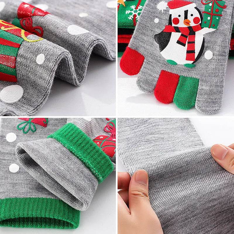 Cute Winter Christmas socks Five-finger Elastic absorbent Split-toe - EX-STOCK Canada