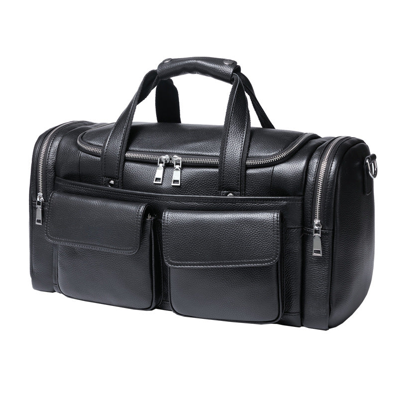 Leather Men's Hand-held Large-capacity Short-distance Travel Bag | EX-STOCK Canada