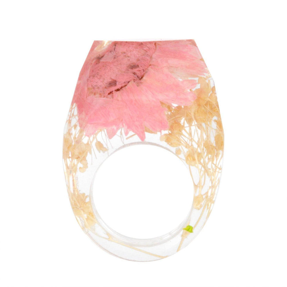 Dried Flower Resin Forest Handmade Dried Flower Epoxy Ring - EX-STOCK Canada