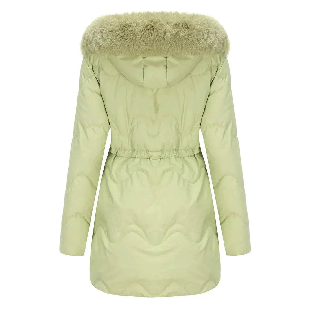Autumn Winter Fur Collar cotton padded long winter jacket for women - EX-STOCK Canada
