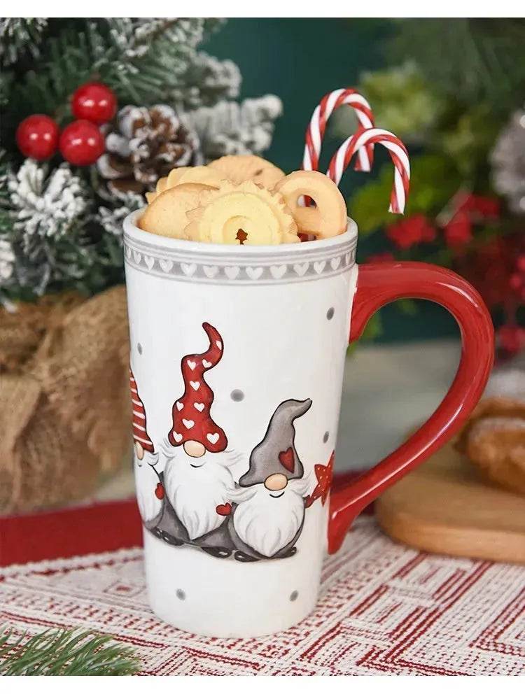 Christmas Large Capacity Nordic Christmas Tall Hat Ceramic Relief Mug Cup - EX-STOCK Canada