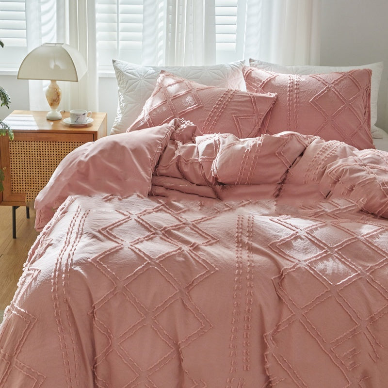 Cut Flower Geometric Simple Pure Color Duvet Cover Pillowcase EX-STOCK Canada