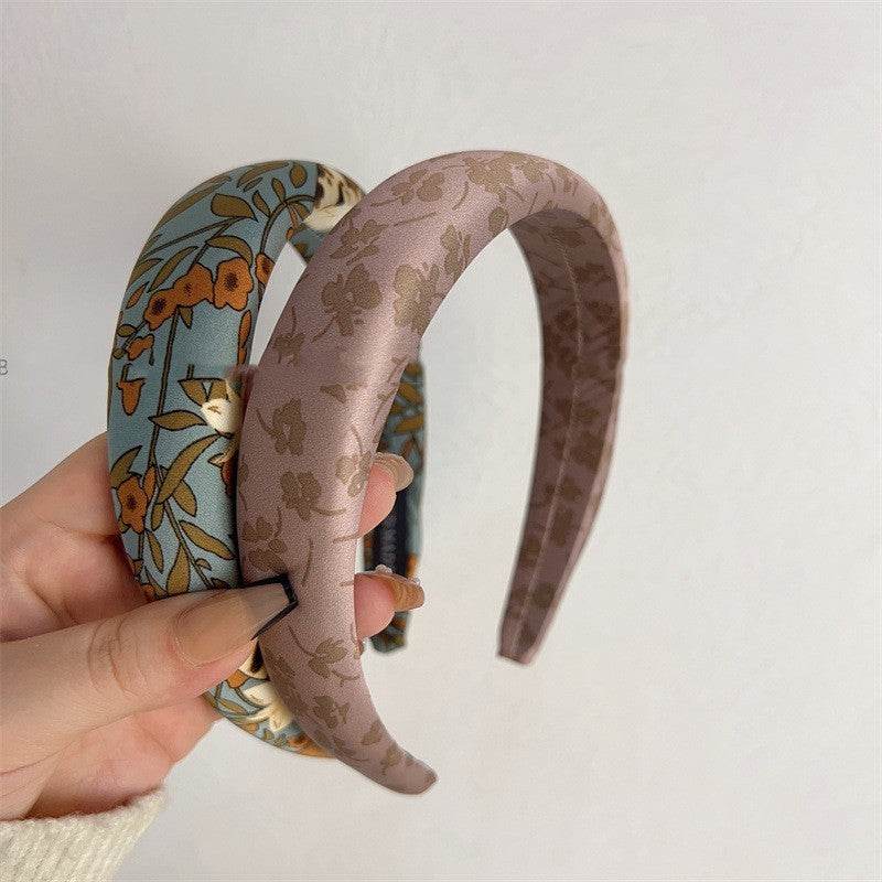 Fashion Presbyopic French Satin Vintage Sponge Silk Satin Padded Headband - EX-STOCK Canada