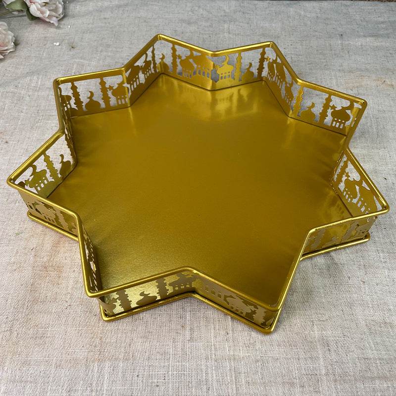 European-style Dessert Table Two-tier Ramadan Iron Castle serving Tray - EX-STOCK Canada