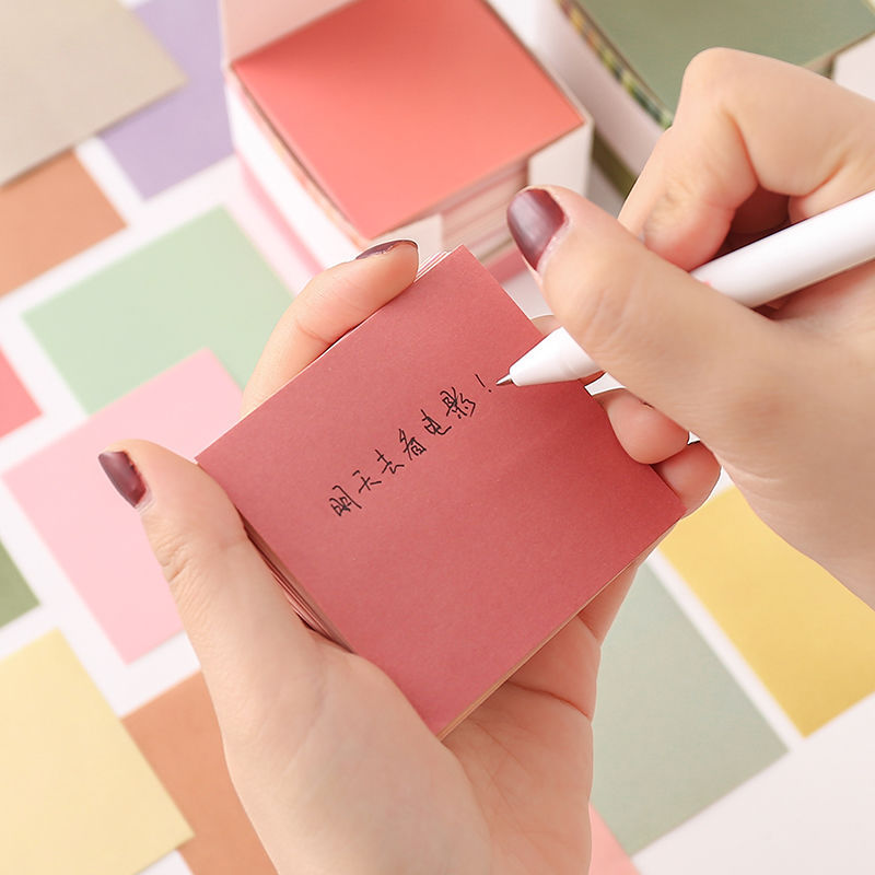 Solid Color Sticky Note Wallet Base Non-sticky Post-it Notes