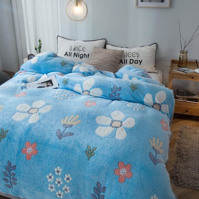 Plush Thick Snowflake Duvet Cover Single Piece Flannel EX-STOCK Canada