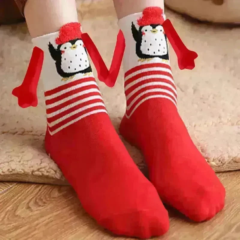 Hand Holding Couple Magnetic Handle Christmas Stockings - EX-STOCK CANADA