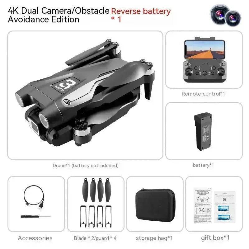 UAV Optical Flow Dual Camera Drone 480p Camera Obstacle Avoidance Aerial Photography Foldable Quadcopter - EX-STOCK Canada