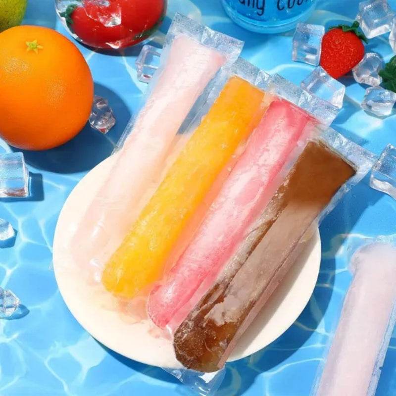 320 Pcs Disposable Beverage Packaging Bag Ice Popsicle Mold Bags With 2 Pcs Orange Funnels DIY Ice Lolly Bags BPA Free Freezer Tubes With Zip Seals For Summer Halloween Birthday Party - EX-STOCK Canada