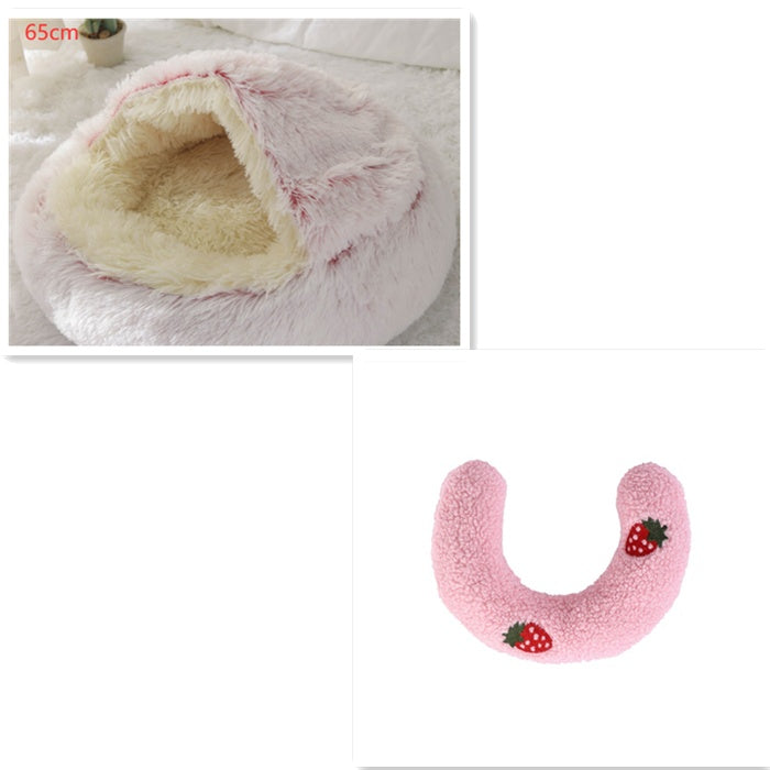 2 In 1 Dog And Cat Bed Pet Winter Bed Round Plush Warm Bed House Soft Long Plush Pets Bed Pet Products EX-STOCK Canada