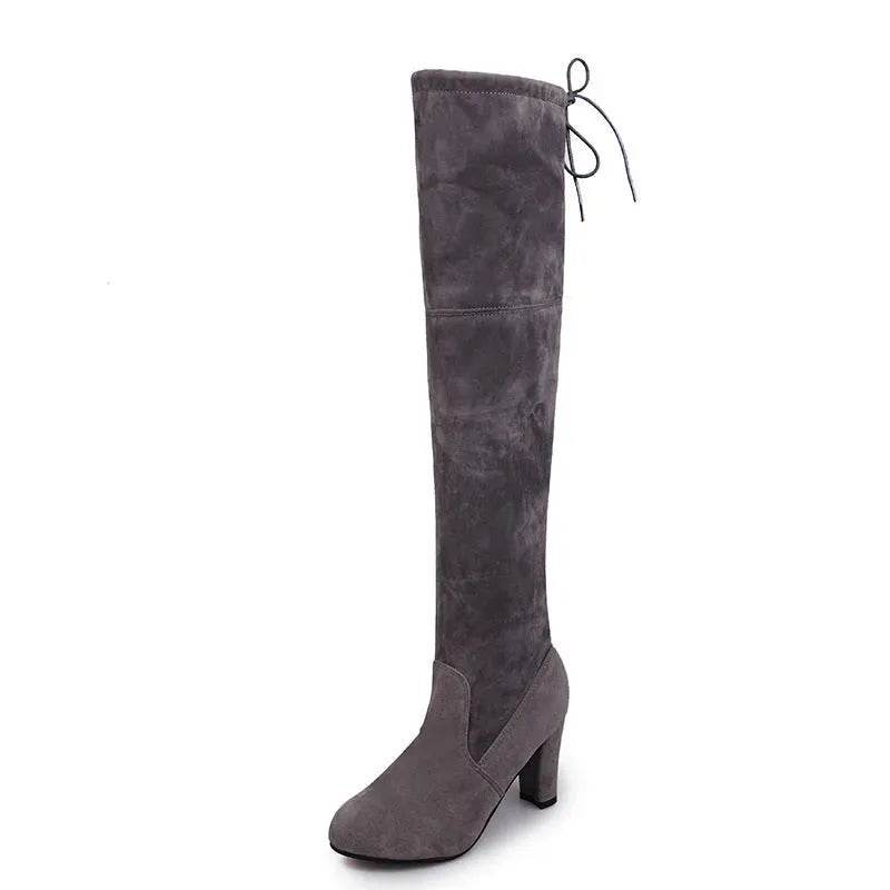 Black Knee High Boots For Women Shoes High Heel Long Boots - EX-STOCK Canada