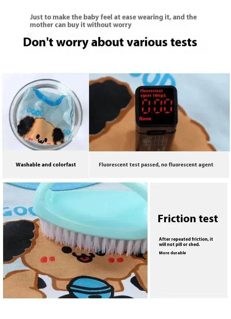 Casual Children's Pure Cotton Cartoon Printed Vest Set Two piece for baby boys - EX-STOCK Canada