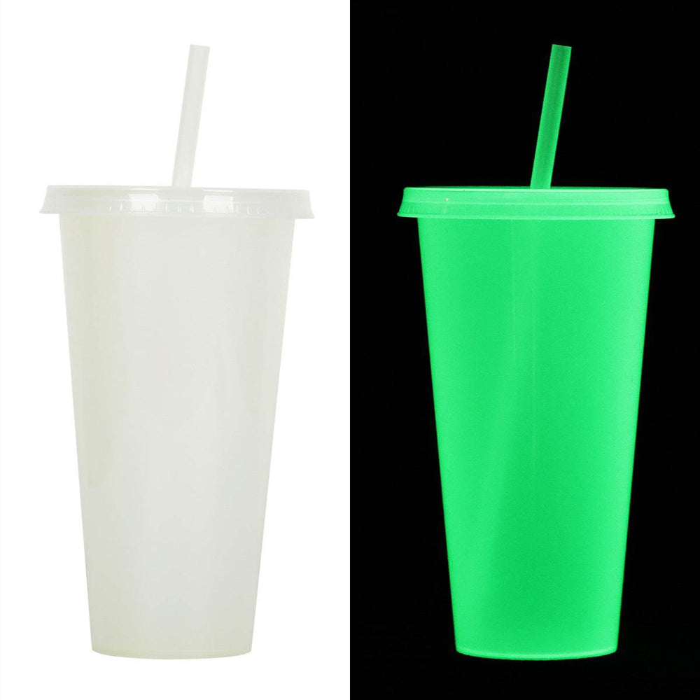720ml Plastic Sippy Cup Halloween Luminous Straw Cup - EX-STOCK Canada