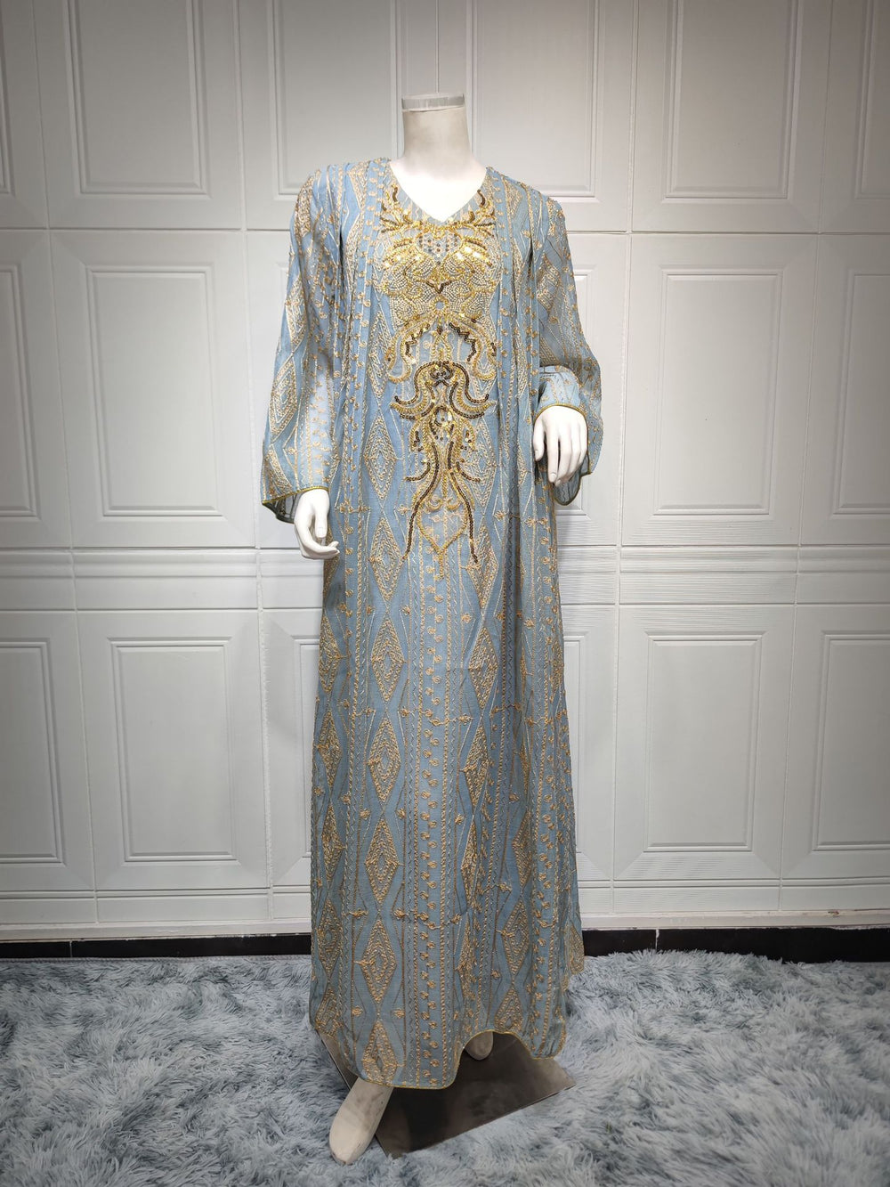 Muslim Saudi Dubai Evening Gown Embroidered Robe - EX-STOCK Canada