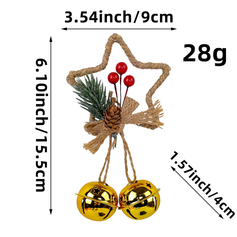 Christmas Five-pointed Star Bell Accessories Pendant EX-STOCK Canada