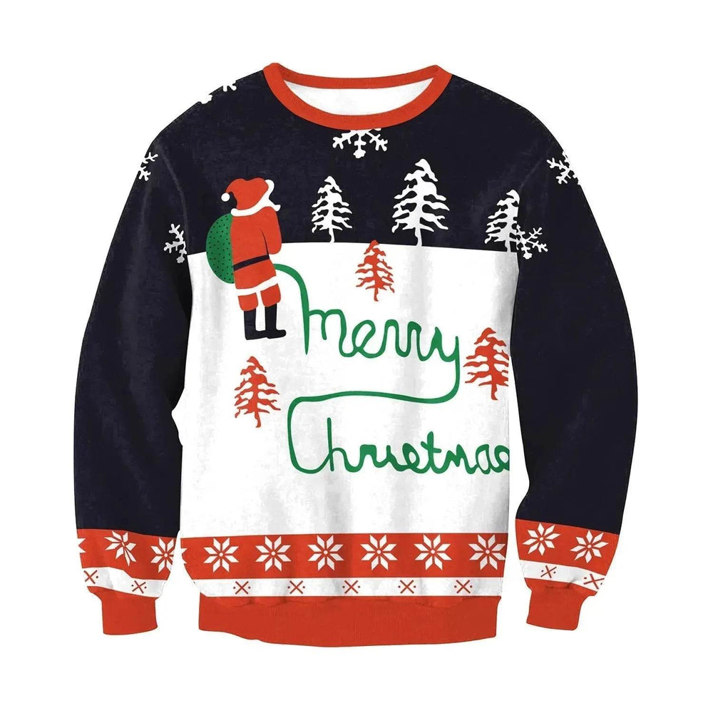 Autumn Winter Fashion Ugly Christmas Sweater Santa Elf Funny Pullover Womens Mens Print Sweaters Tops Clothing - EX-STOCK Canada