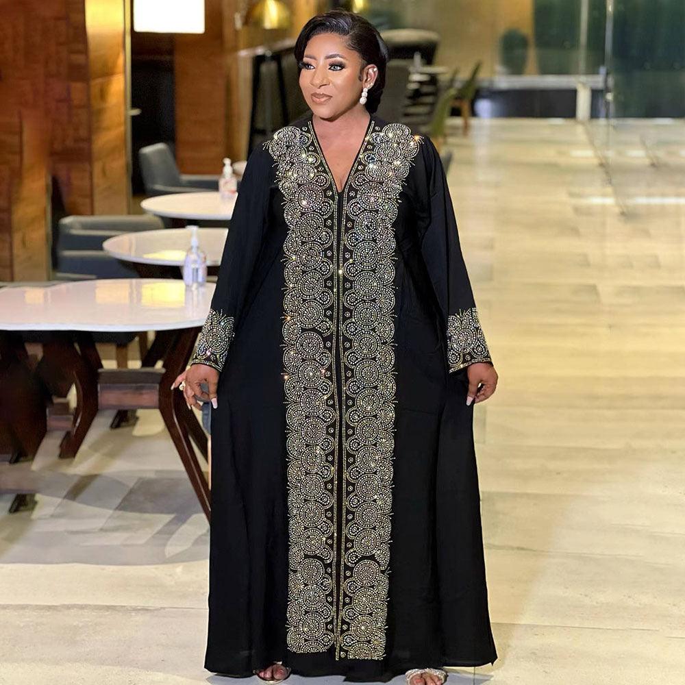 Robe Style Musulman Moyen-Orient Fashion Col V Perçage Chaud - EX-STOCK Canada