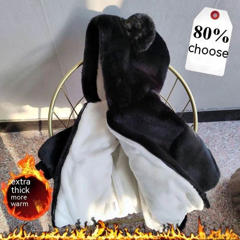 Autumn Winter Thickening Children's Cartoon Fur Hoodie Jacket - EX-STOCK Canada