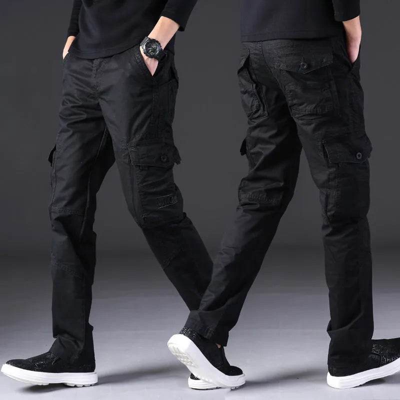 Overalls Men's Outdoor Casual Trousers Pure Cotton Straight Loose Multi-pocket Cargo Pant - EX-STOCK Canada
