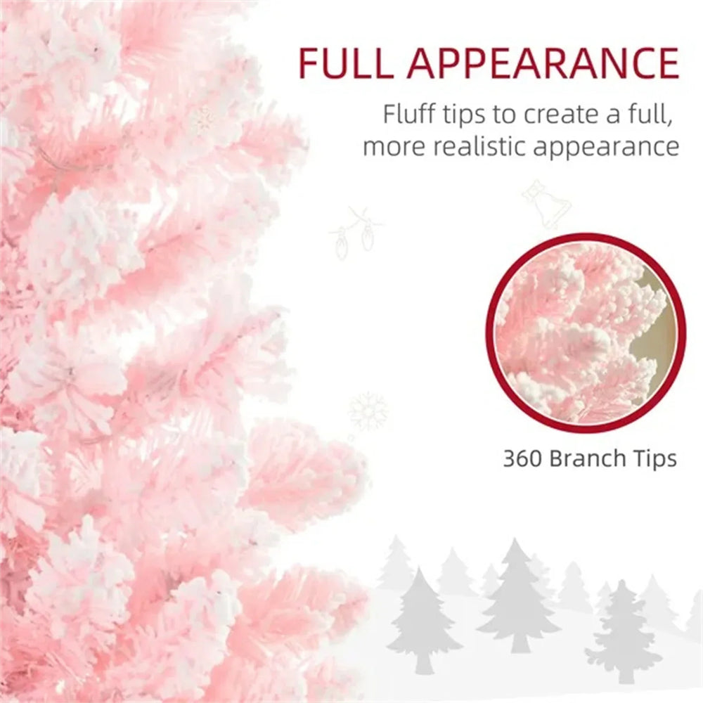 6' Flocked Christmas Trees, Pencil Prelit Artificial Christmas Tree With Snow Branches EX-STOCK Canada