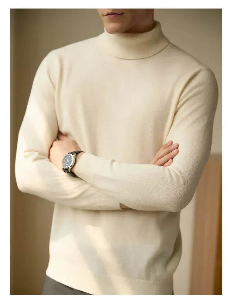 Pure Wool Thermal Slim Fit Turtleneck Sweater for Men - EX-STOCK Canada