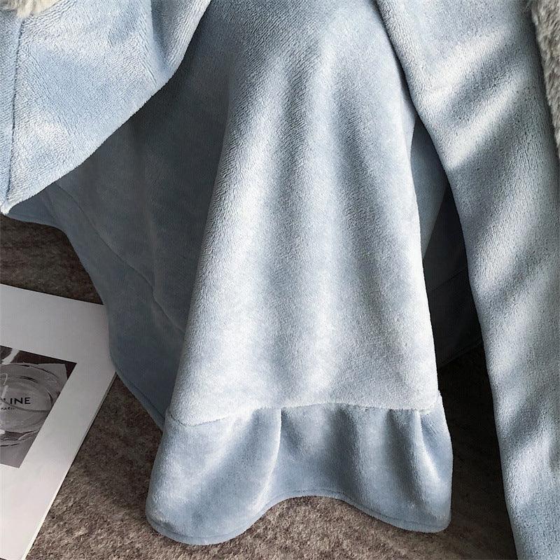 A Four Piece Set Of Rabbit Hair And Milk Velvet Duvet Cover On A Baby Plush Bed EX-STOCK Canada