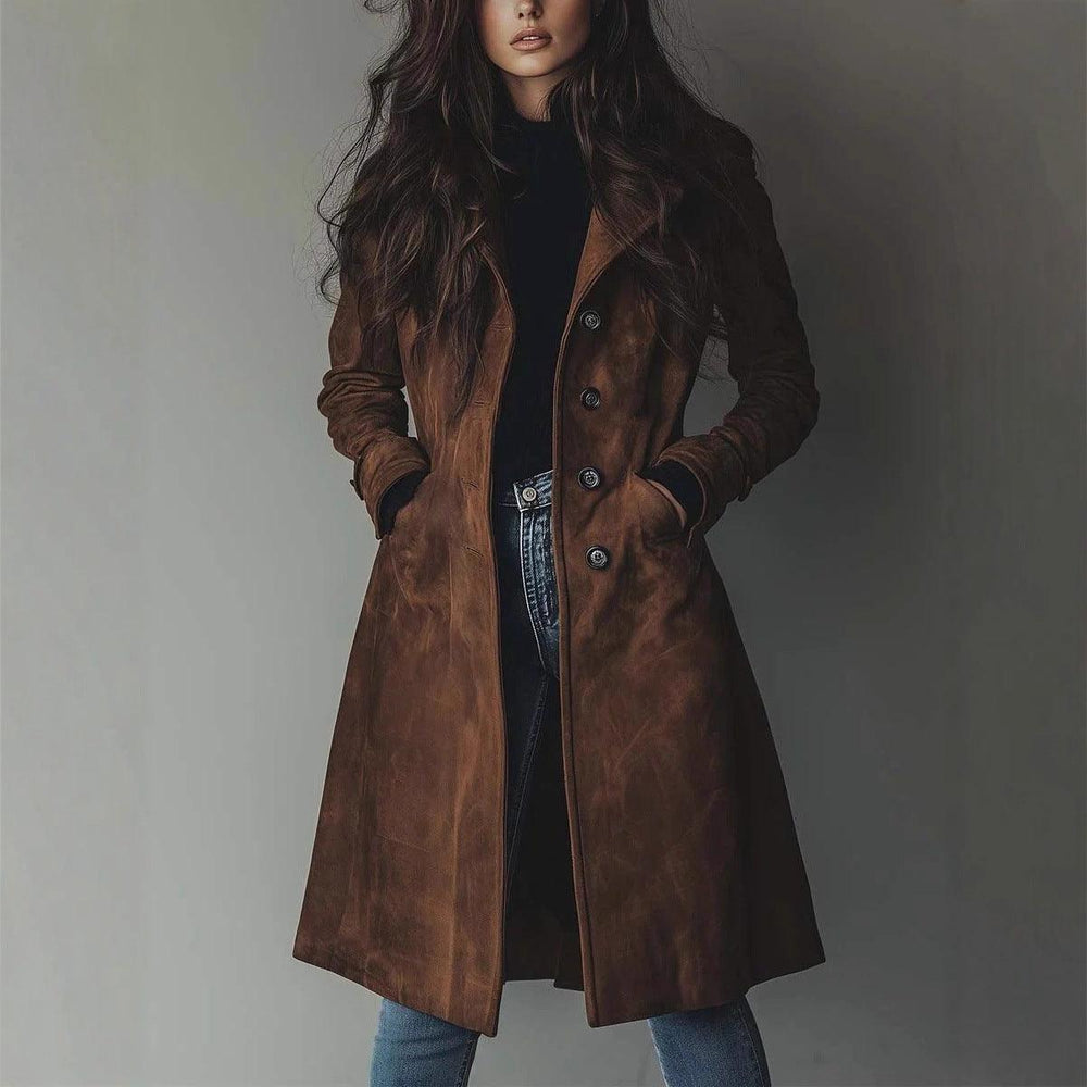 Womens Western Style Long Trench Coat For Fall And Winter EX-STOCK Canada
