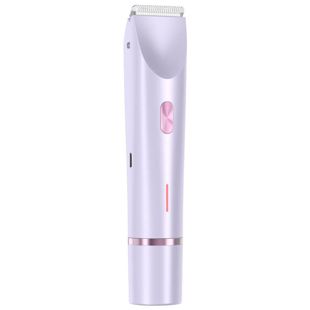 Purple and pink electronic device on a white background