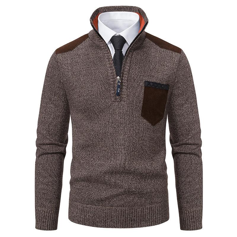 Pullover Men Sweater Thick Polo Shirts Korean Half Zipper Cold Blouse Stand Collar Autumn Winter Outerwear Luxury Cloth EX-STOCK Canada