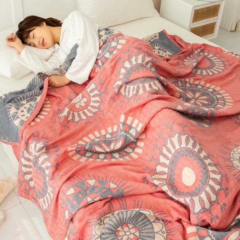 Cotton Four-layer Gauze Towel Blanket Air Conditioning Blanket Thin Duvet EX-STOCK Canada