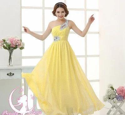 Evening dress one-shoulder dinner banquet long banquet EX-STOCK Canada