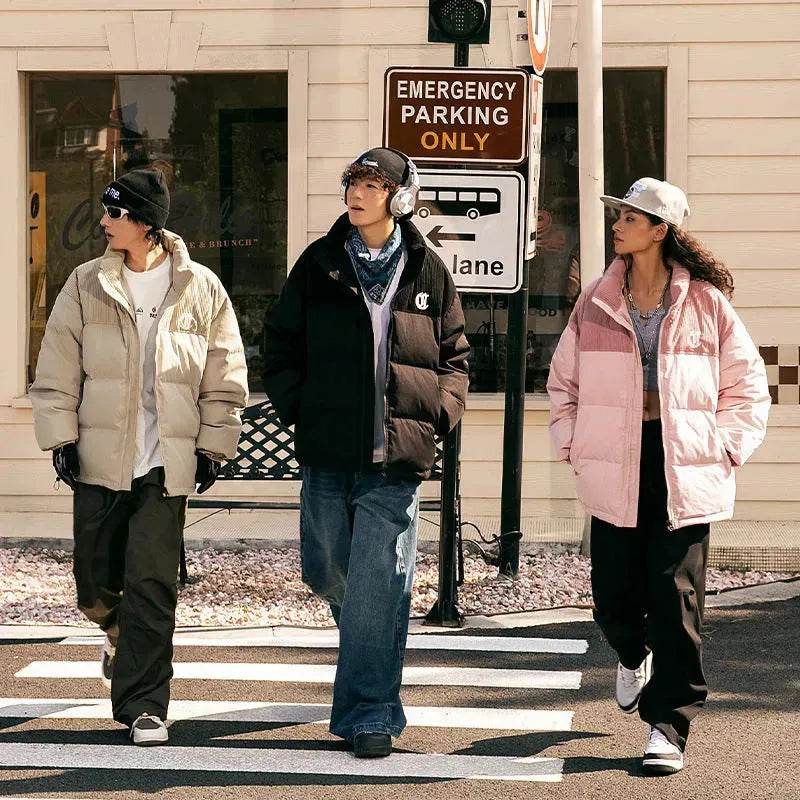 Men's Winter Corduroy Stitching Embroidery Cotton-padded Winter Coat - EX-STOCK Canada