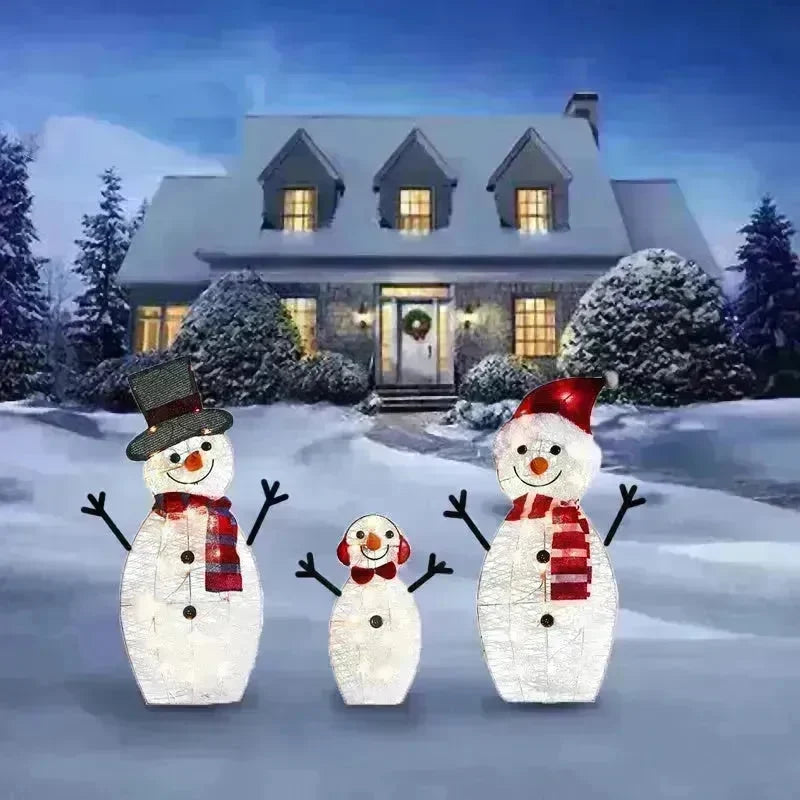 Christmas Scene Decoration With LED Lights Christmas Snowman Ornaments - EX-STOCK CANADA