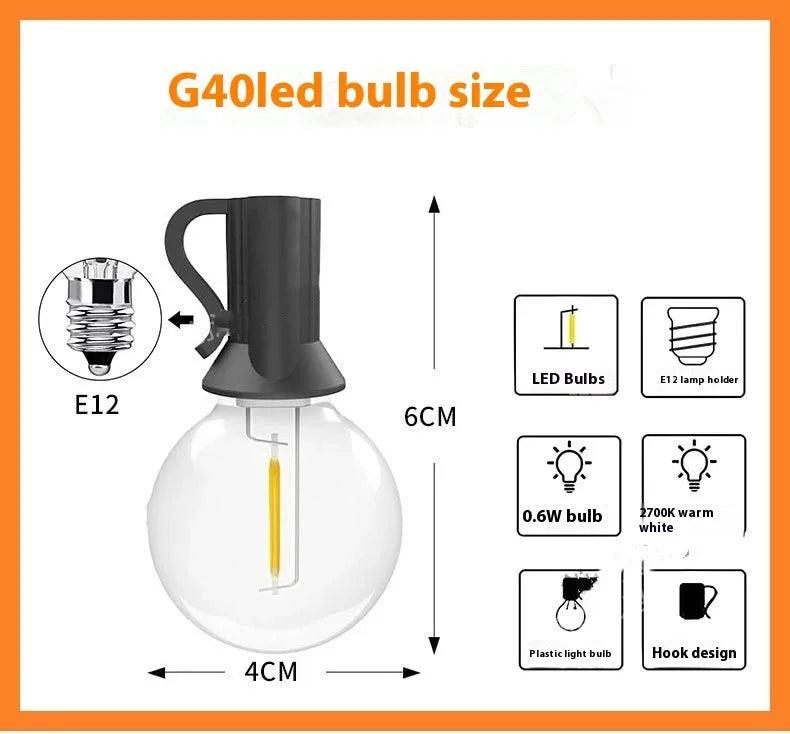 Outdoor G40 Lamp String Waterproof Globe Festival Led String Lights EX-STOCK Canada