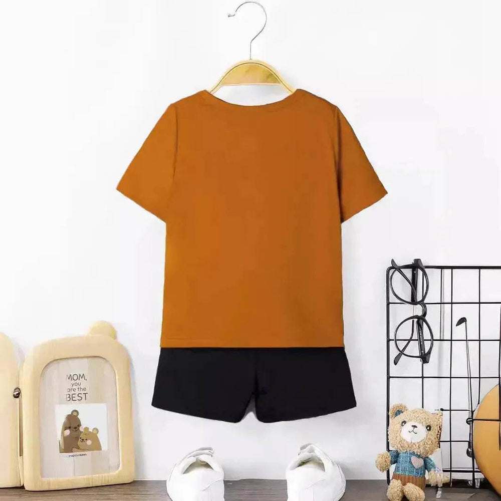 Striped Printed Round Neck Pullover T-shirt Shorts Suit - EX-STOCK Canada