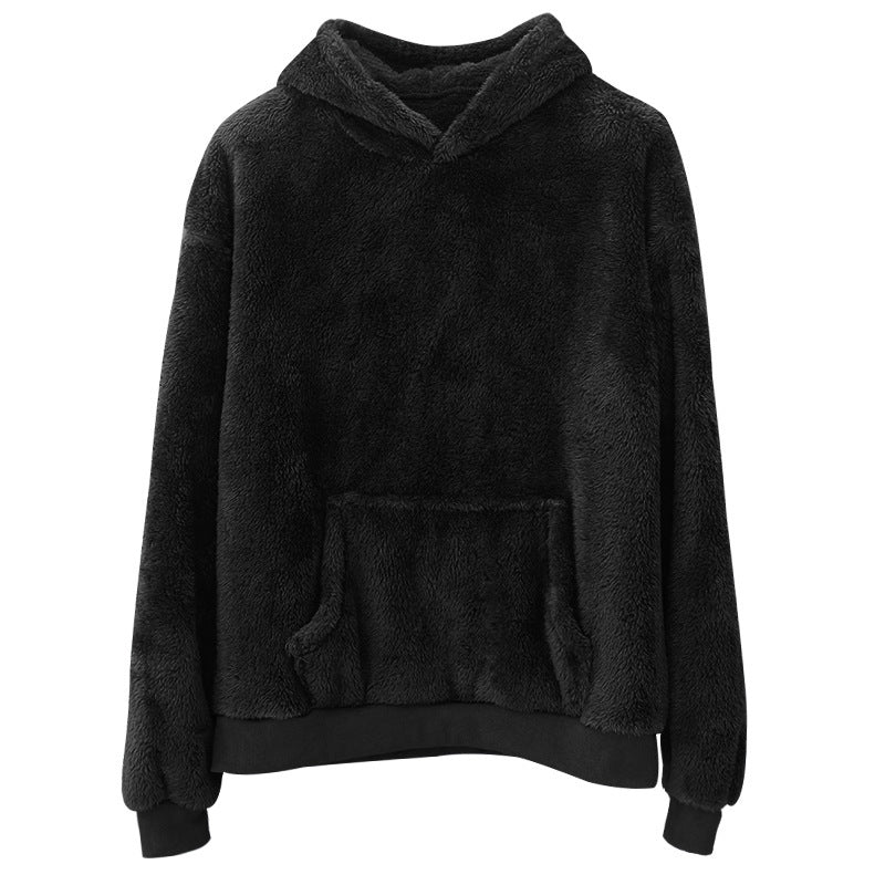 Double-sided Velvet Hooded Sweater Men's Plush Sweatshirt With Pockets EX-STOCK Canada