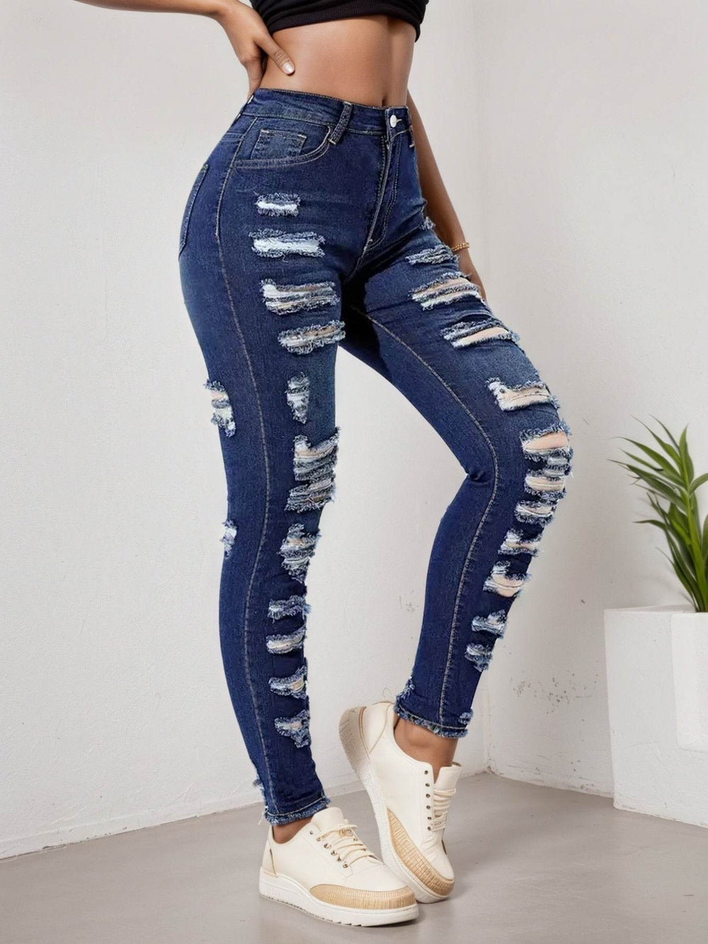 2025 Women's Ripped Tight Cropped Pants, New High Stretch Jeans, Fashionable And Versatile Street Style, Slim Fit Design, Women's Jeans And Clothing EX-STOCK Canada