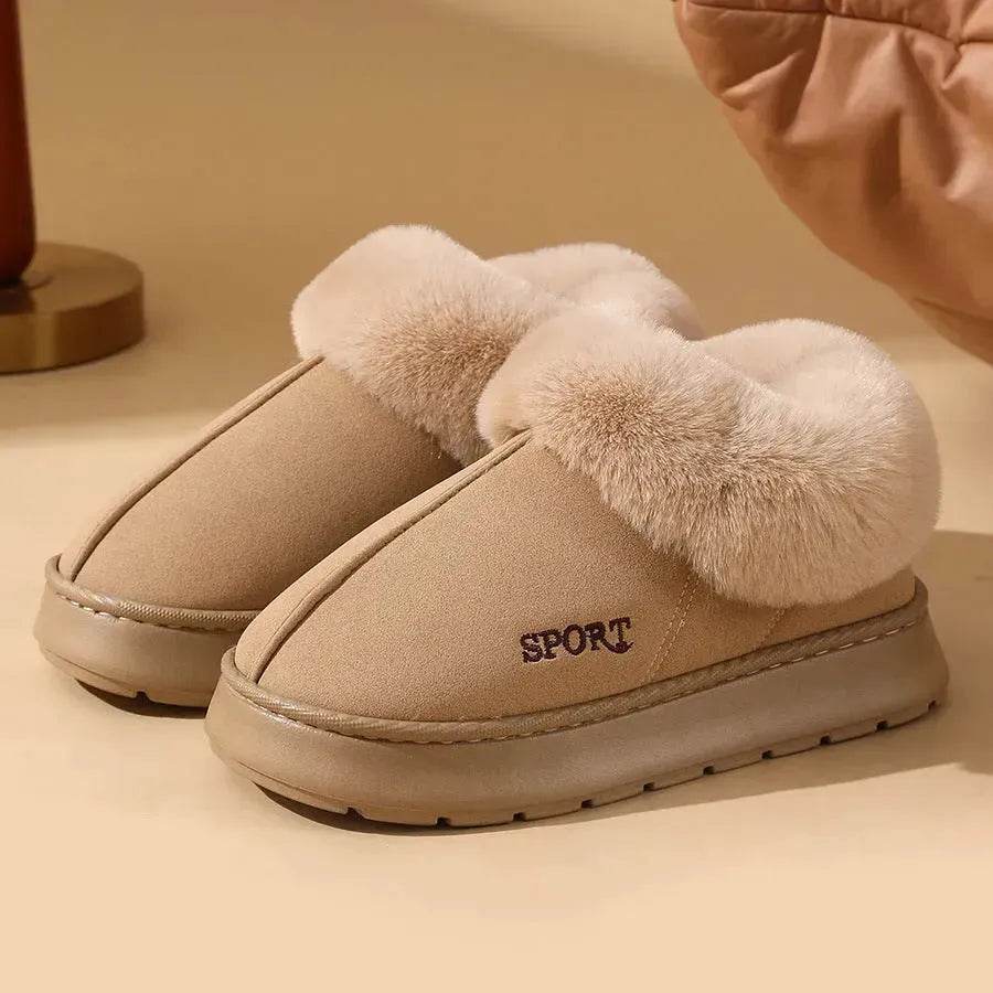 Plush Cotton Shoes For Women Winter Warm Home Slippers Outdoor Snow Boots - EX-STOCK Canada