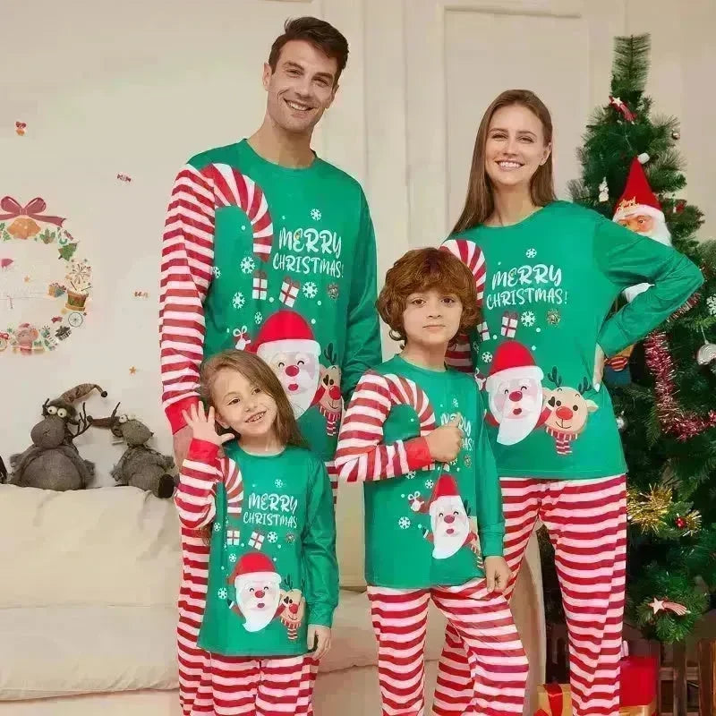Cartoon Santa Claus Letter Printing Parent-child Christmas Pajamas Home Wear Suit - EX-STOCK CANADA