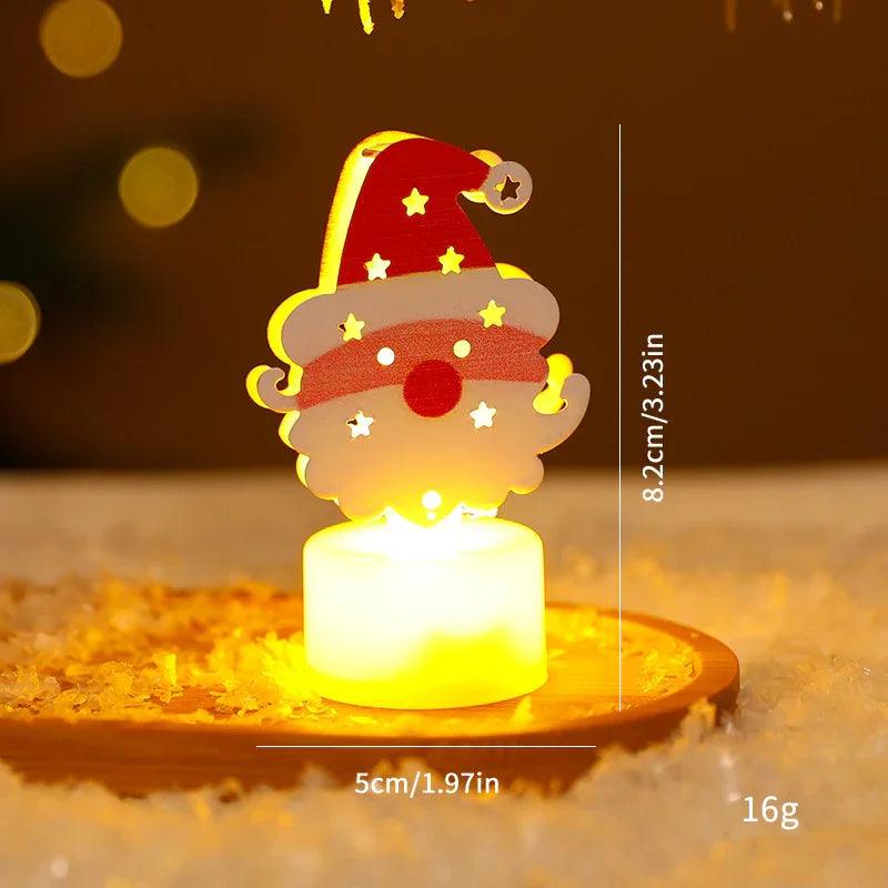 Bougies électroniques LED Lumières Arbres de Noël Père Noël Bonhommes de Neige Bougies Créatives Petites Veilleuses Ornements Décoratifs pour la MaisonEX-STOCK Canada