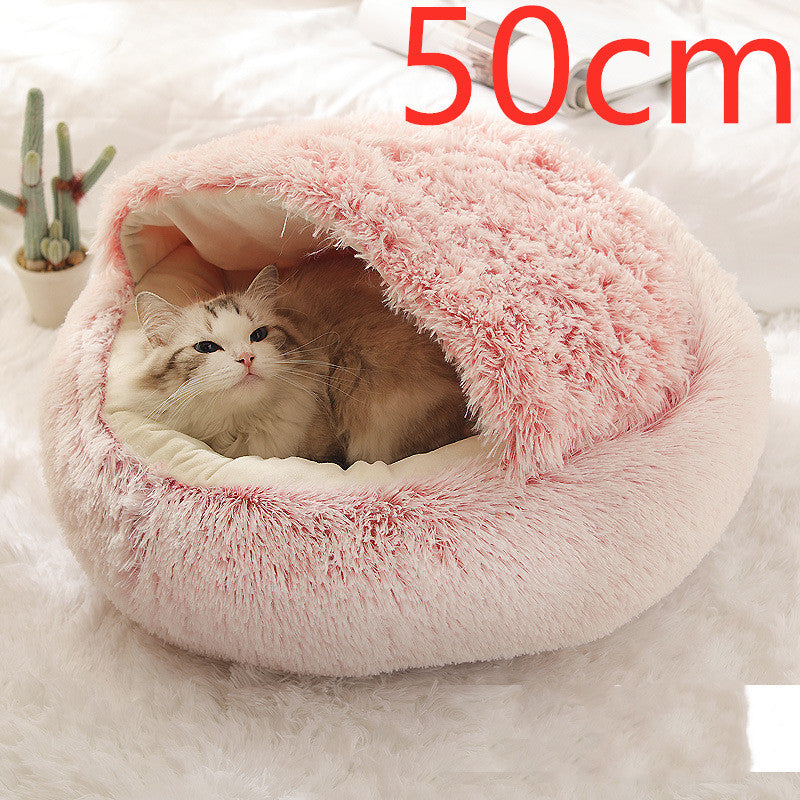 2 In 1 Dog And Cat Bed Pet Winter Bed Round Plush Warm Bed House Soft Long Plush Pets Bed Pet Products EX-STOCK Canada