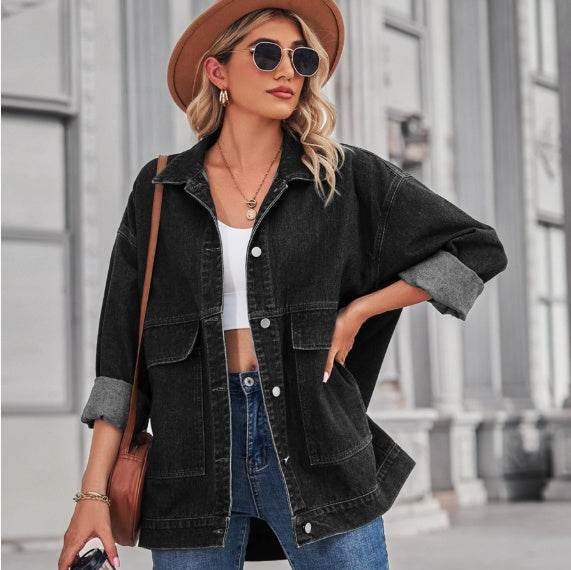 New Versatile Slimming Retro Classic Loose Denim Jacket Top Wish Women EX-STOCK Canada