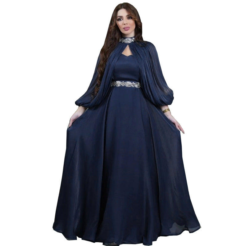 Robe Abaya féminine en satin de soie brillante à deux pièces pour perçage chaud - EX-STOCK Canada