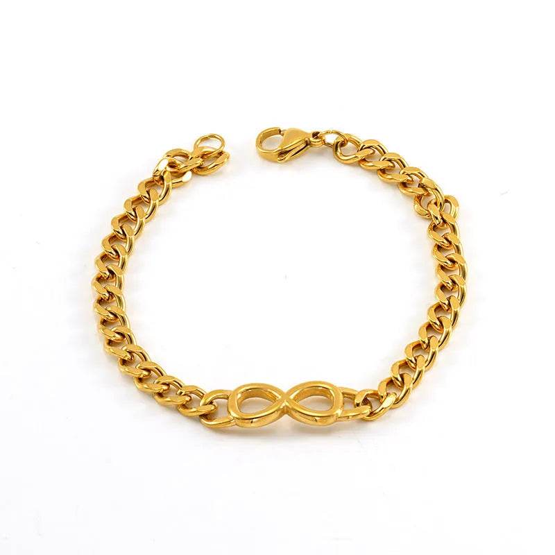 Fashion Stainless Steel Cuban Link Chain Bracelet Numbers - EX-STOCK Canada