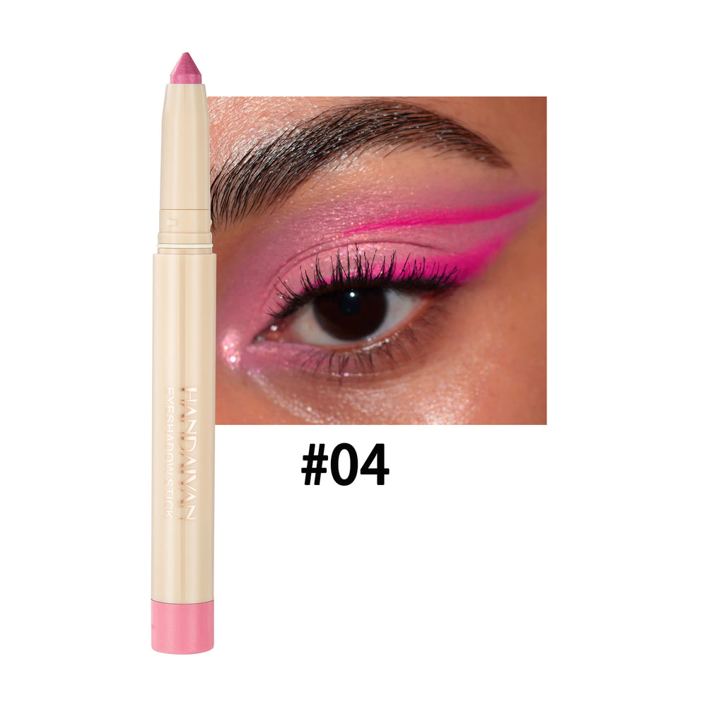 Pink eyeliner pencil with an eye wearing pink eyeliner and the pencil itself.