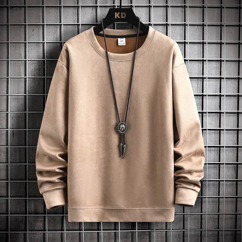 Suede Sweatshirt Men's Spring And Autumn New American Style Pullover - EX-STOCK Canada