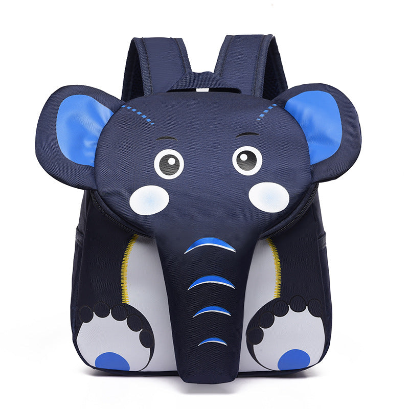 Children's backpack with an elephant design on a white background